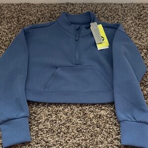 GirlBlue Half-Zip Sweater